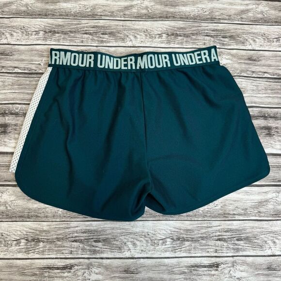 Under Armour Women's Loose Heatgear Athletic Short Shorts Teal White S SM Small - Picture 10 of 10